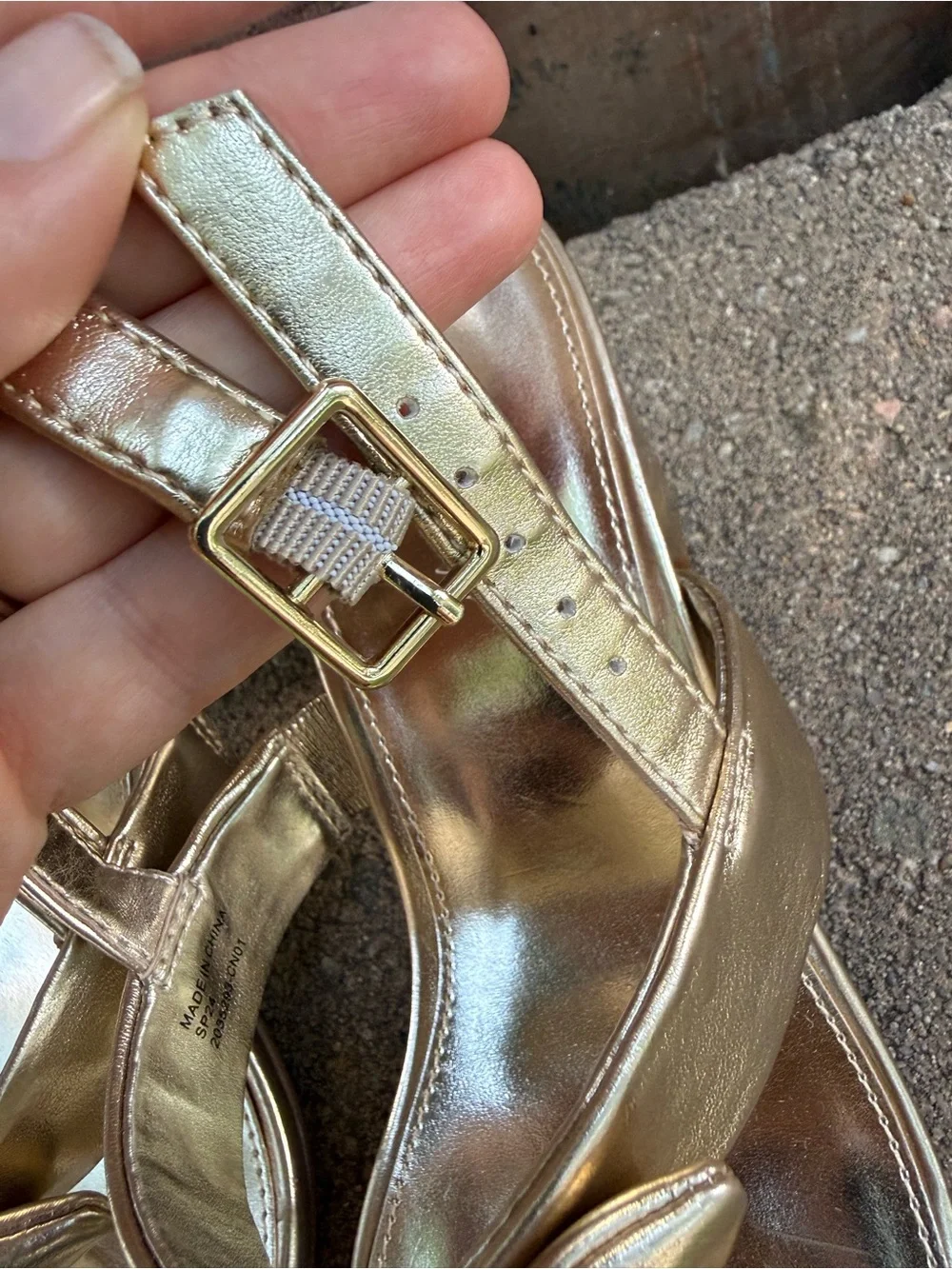 J CREW Women’s Metallic Gold Block Heel Sandals Pumps Size 7